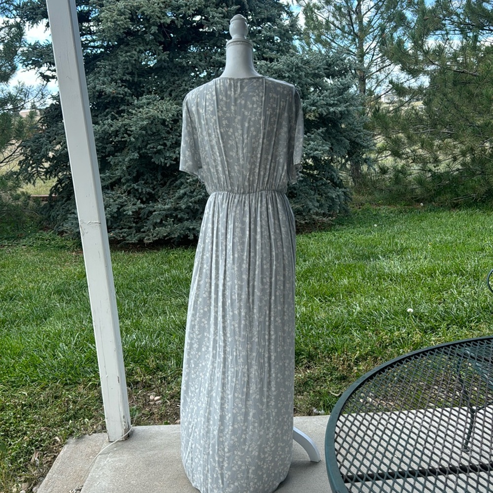 orange creek Light Gray Floral Maxi Dress